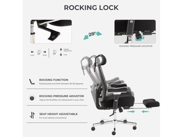 550lbs Big and Tall Office Chair with Wider W-Shaped Thick Seat Cushion, Ergonomic Computer Mesh Desk Chairs for Heavy People, Computer Chair,...