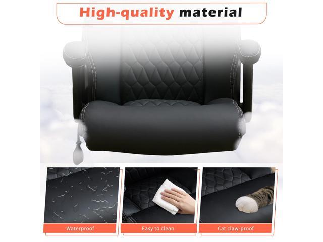 700lbs Big and Tall Office Chair - Heavy Duty Executive Desk Chair with Inflatable Lumbar Support, Extra Wide Padded Seat, Flip-up Arms, Metal Base...