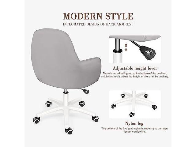 Mid Back Velvet Vanity Chair Swivel Rolling Desk Chair with Wheels, Modern Upholstered Makeup Chair for Women Girls, Computer Task Chair for...