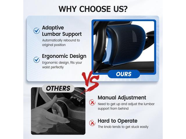Ergonomic Office Chair, Breathable Mesh Ergonomic Desk Chair with Lumbar Support, Flip-up Armrests, Computer Chairs Comfortable for Home, Office,...