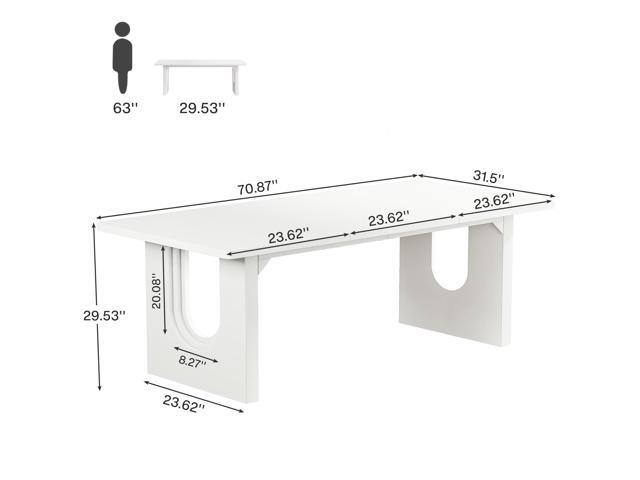 Tribesigns Modern Executive Desk, 70.9' Large Office Computer Desk, Conference Table Meeting Room Table, Simple White Workstation Business...