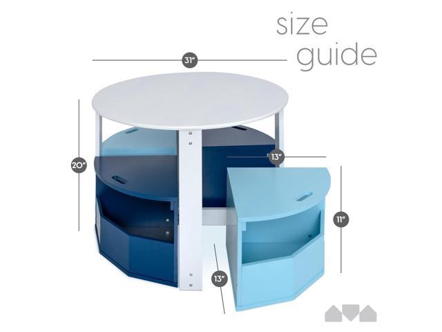 Milliard Toddler Table and Chair Set Round Kids Activity Table With 4 Storage Stools, Nesting Design for Toddlers, Kids Play Table with Storage -...