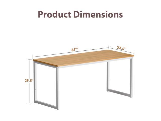 ZenStyle Computer Desk 55' Large Office Desk Computer Table Laptop PC Simple Study Writing Desk for Home Office, Light Brown
