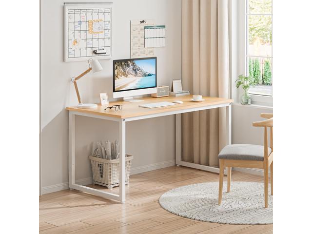 ZenStyle Computer Desk 47' Large Office Desk Computer Table Laptop PC Simple Study Writing Desk for Home Office, Light Brown