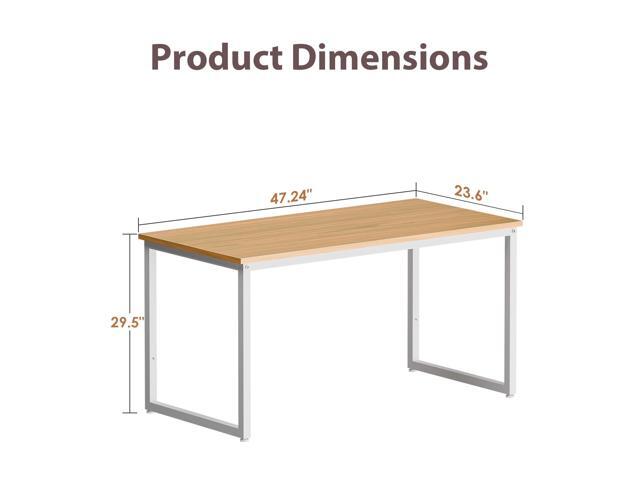 ZenStyle Computer Desk 47' Large Office Desk Computer Table Laptop PC Simple Study Writing Desk for Home Office, Light Brown