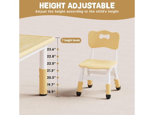 Kids Table and 2 Chairs Set, Height Adjustable Toddler Table and Chair Set, Graffiti Desktop, Classroom/Daycare/Home, Children Multi-Activity Table...