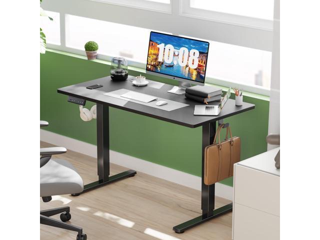 Electric Height Adjustable Standing Desk, 55x24 Inches, Ergonomic Sit-to-Stand Rising Computer Table for Home Office