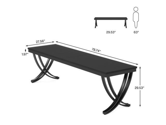 Tribesigns 2 Person Computer Desk, 78.7-Inch Extra Long Desk, Large Double Desk for Two People, Workstation with Stylish Legs (Black)