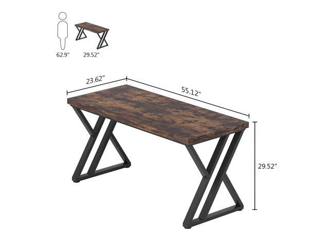 Tribesigns 55-Inch Writing Desk, Computer Office Desk with Metal Legs and Wood Tabletop, Modern Simple Study Table for Writing and Studying,...