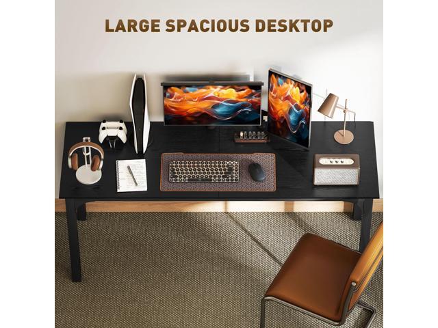 HOMCOM Modern Simple Large Computer Desk, 71' Long Home Office Desk for Two Person, Multi-Purpose Computer Table for Home Office Study, Black