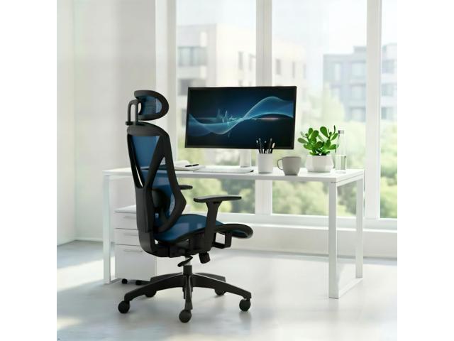 STAPLES Ergonomic Task Chair, Mesh, Ergonomic, Lumbar Support, Blue