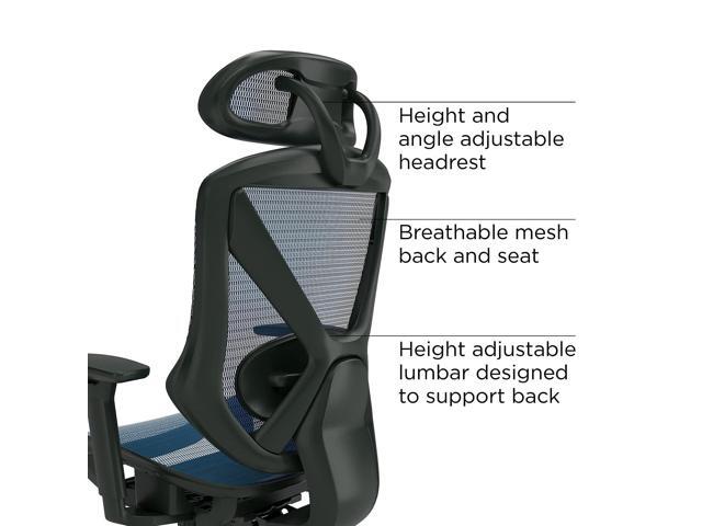 STAPLES Ergonomic Task Chair, Mesh, Ergonomic, Lumbar Support, Blue