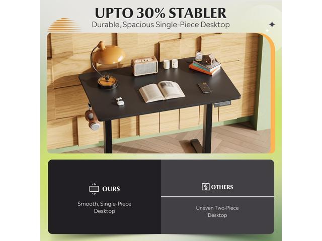 DEVAISE Whole Piece Standing Desk, 40 x 24 Inch Electric Standing Desk with Adjustable Height, 3-Preset Memory Sit Stand up Desk, One Piece Desktop...