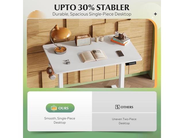 DEVAISE Whole Piece Standing Desk, 40 x 24 Inch Electric Standing Desk with Adjustable Height, 3-Preset Memory Sit Stand up Desk, One Piece Desktop...