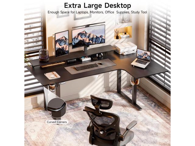 L Shaped Standing Desk, 63x43'' Electric L Stand Up Desk with 2 Adjustable Monitor Shelves, Dual Motor and Memory Controller, Adjustable Height...