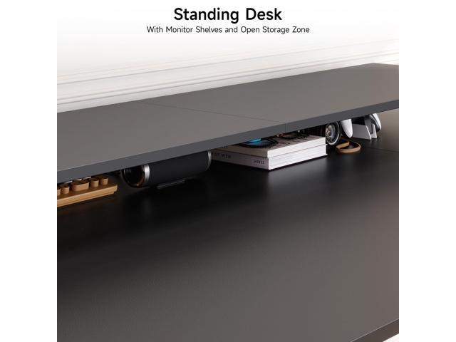 L Shaped Standing Desk, 63x43'' Electric L Stand Up Desk with 2 Adjustable Monitor Shelves, Dual Motor and Memory Controller, Adjustable Height...
