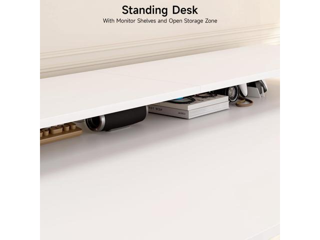 L Shaped Electric Standing Desk, 63x43'' Computer Desks with 2 Monitor Shelves, Dual Motor and Memory Controller, Gaming Corner Desk Adjustable...