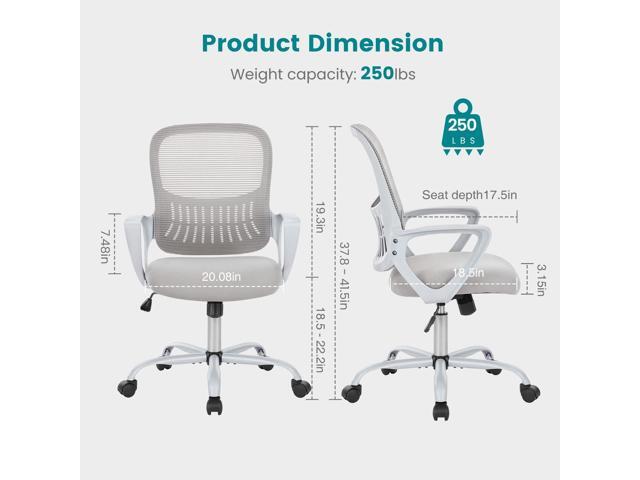 COZIFURNI Home Office Desk Chairs Mesh Computer Chair Ergonomic Swivel Rolling, Comfy Back Support, Fixed Arms, Height Adjustable for Work, Study,...