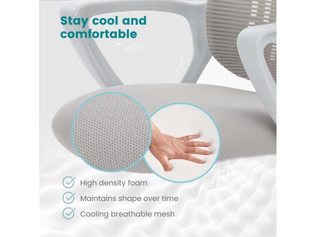 COZIFURNI Home Office Desk Chairs Mesh Computer Chair Ergonomic Swivel Rolling, Comfy Back Support, Fixed Arms, Height Adjustable for Work, Study,...