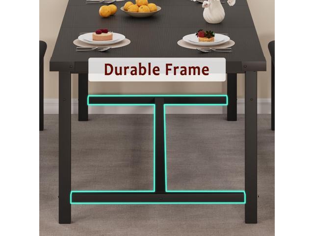 CABIHOME Dining Table Set for 4-6, 63' Extendable Dining Room Table Set With 2 Upholstered Benches, 3 Piece Large Rectangle Kitchen Table Set With...