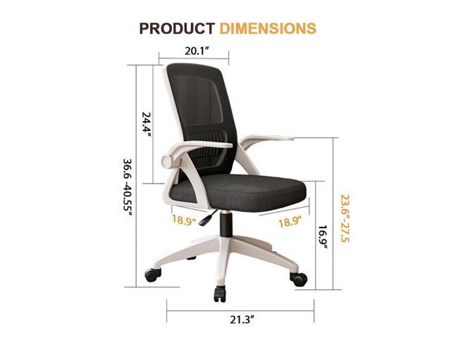 Home Office Chair Ergonomic Breathable Mesh Chair High Back with Adjustable Height Swivel with Flip-Up Arms and Lumbar Support