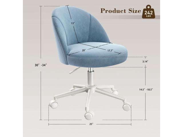 EnHomee Vanity Chair with Wheels, Cute Desk Chair with Back,Comfortable Office Chair with Adjustable Rolling Swivel for Makeup Room Bedroom, Home...