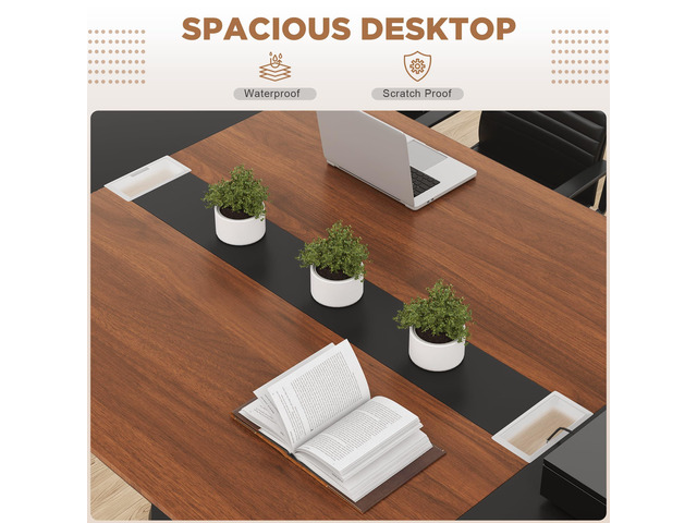 Homall 8FT Conference Table, 94.48L x 47.24W x 29.92H Inches Meeting Table with Cable Grommets, Seminar Boardroom Table Workstation for Office...