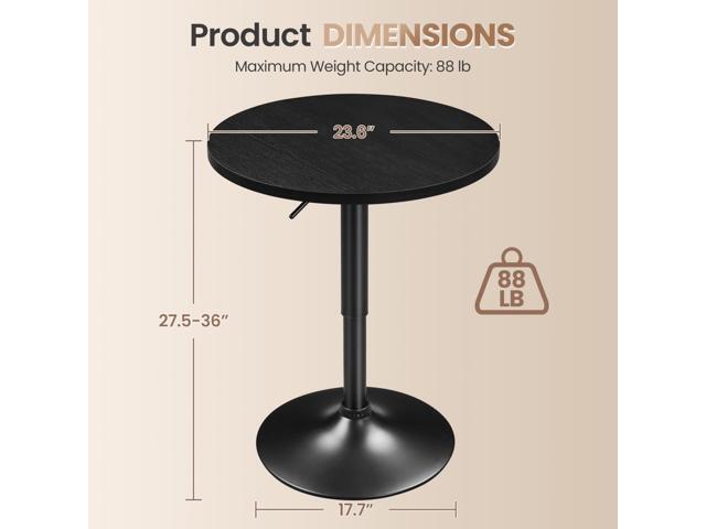 Yaheetech 3-Piece Bar Table Set, Round Bar Table and PU Leather Adjustable Swivel Armless Chairs, Modern Counter Height Table Set with 2 Bar Stool...