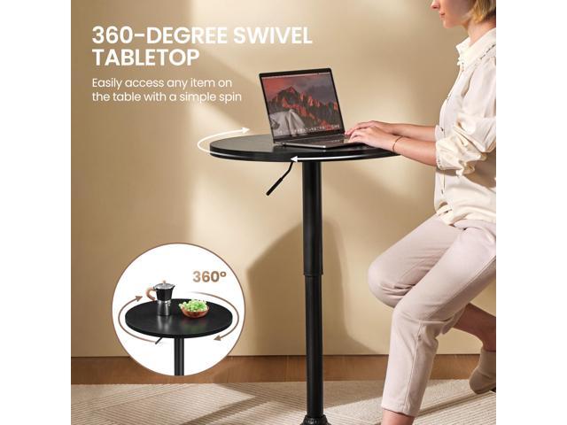 Yaheetech 3-Piece Bar Table Set, Round Bar Table and PU Leather Adjustable Swivel Armless Chairs, Modern Counter Height Table Set with 2 Bar Stool...