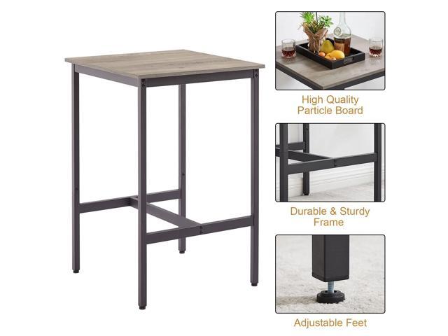 GNIXUU 3-Piece Small Bar Table and Chairs Set, Bar Set with Square Table and PU Stools, Breakfast Coffee Table for 2 with Footrest and for Home &...