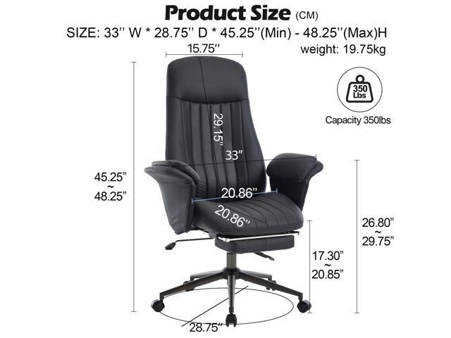 Home Office Desk Chair with Foot Rest, High Back Office Ergonomic Computer Chair with Lumbar Support Adjustable Height Rolling Swivel Chair...
