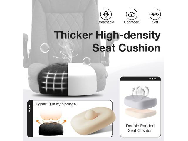 Big and Tall Fabric Office Chair 400lbs, High Back Executive Computer Desk Chair with Flip Up Armrest, Breathable Fabric Adjustable Height