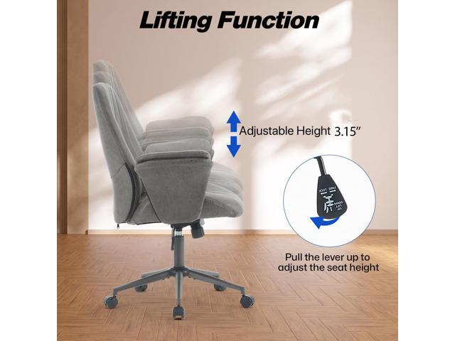 Home Office Desk Chair Office Smooth Casters Ergonomic Computer Chair with Lumbar Support Adjustable Height Rolling Swivel Executive Task Armrests...
