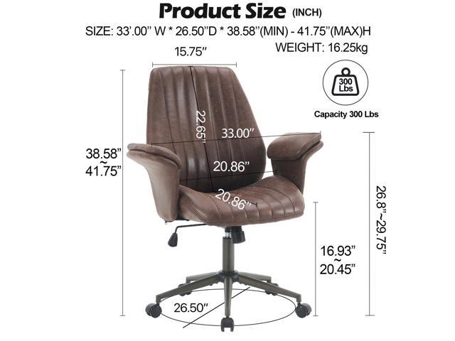 Home Office Desk Chair Office Smooth Casters Ergonomic Computer Chair with Lumbar Support Adjustable Height Rolling Swivel Executive Task Armrests...
