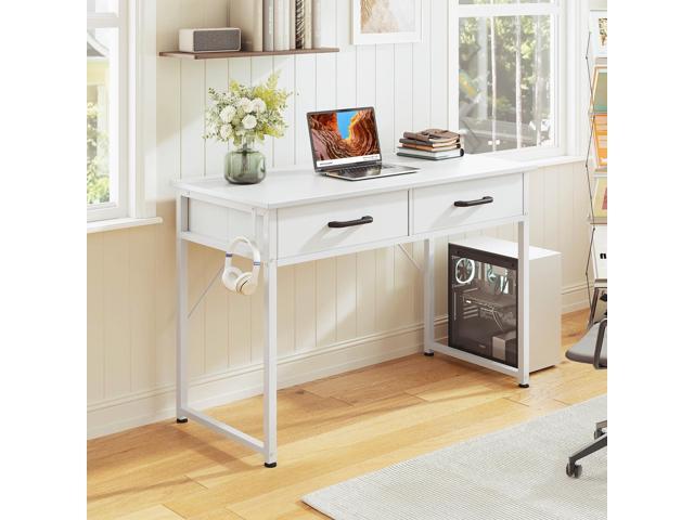 Casaottima 40 Inch Small Office Computer Desk with 2 Drawers & Headphone Hook - Compact Writing Desk for Home Office, Study or Work, Modern...