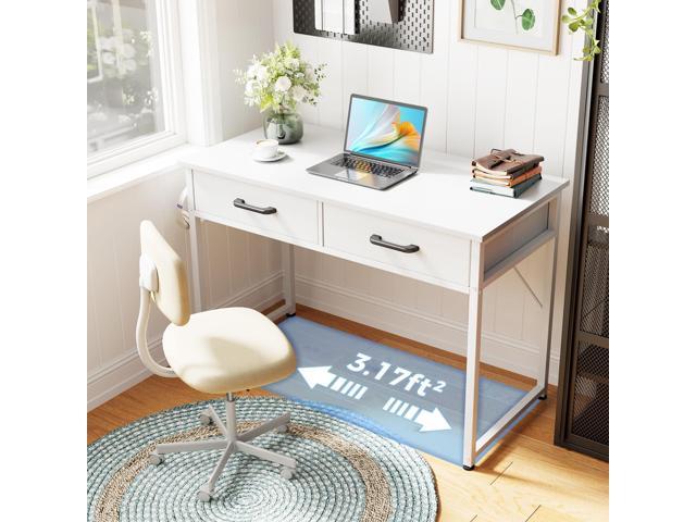 Casaottima 40 Inch Small Office Computer Desk with 2 Drawers & Headphone Hook - Compact Writing Desk for Home Office, Study or Work, Modern...