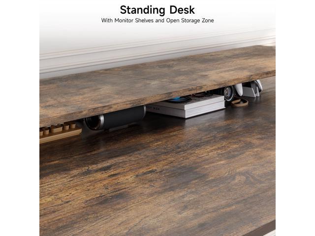 L Shaped Electric Standing Desk, 71x43'' Computer Desks with 2 Monitor Shelves, Dual Motor and Memory Controller, Gaming Corner Desk Adjustable...