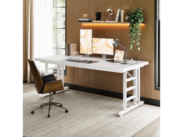 Coleshome 71 Inch Executive Desk with USB Ports, Large Computer Desk with Extra Thick, Long Mordern Office Workstation, Business Furniture for Home...