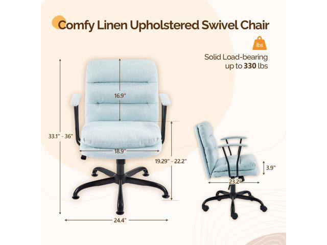 VINGLI Comfortable Office Desk Chairs with/No Wheels,Dual-Base,Removable Armrests,Adjustable Comfy Rolling Swivel Computer Task Nail Chair for...