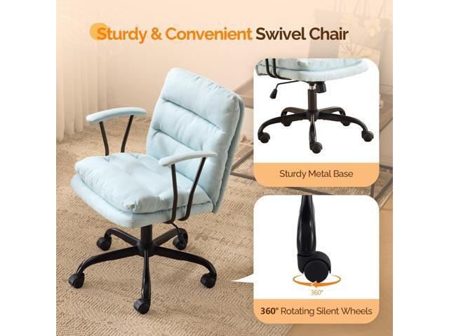 VINGLI Comfortable Office Desk Chairs with/No Wheels,Dual-Base,Removable Armrests,Adjustable Comfy Rolling Swivel Computer Task Nail Chair for...