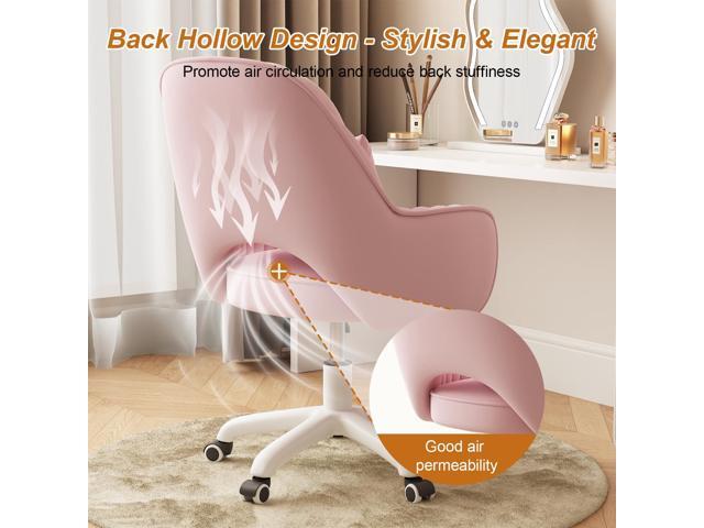 Home Office Chair Velvet Vanity Chairs Makeup Desk Chair with Wheels Mid Back Computer Chairs Height Adjustable Swivel Rolling Task Chair for...