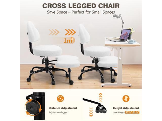 Cross Legged Office Chair, Criss Cross Desk Chair ADHD Meditation Kneeling Yoga Seat with Adjustable Height, Lumbar Support, Wider Footrest and...