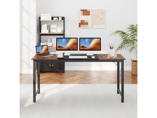 Giantex 63 Inch Computer Desk, Modern Simple Office Desk with Triangle Structure Metal Frame, Computer Workstations for Home Office, Study,...