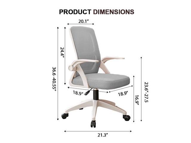 Office Chair, Ergonomic Desk Breathable Mesh Swivel Chair with Flip-Up Arms and Lumbar Support Computer for Home Office