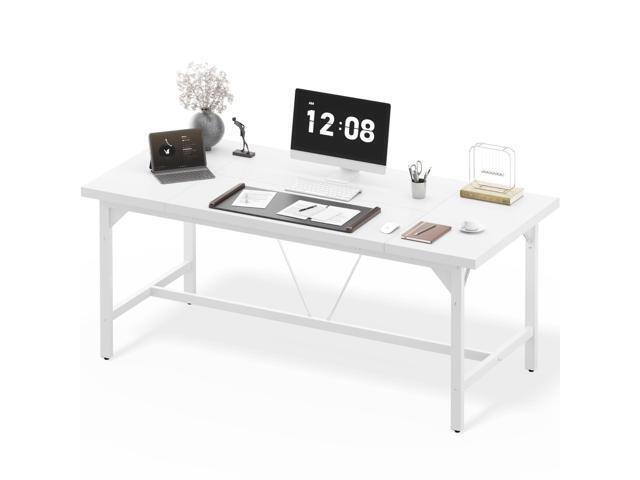Cyclysio 63' Large Computer Desk, Long Office Table with Heavy Duty Metal Frame, Modern Study Writing Gaming Desk for 2 Person, 1.4' Thick Wood...