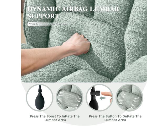 Criss Cross Legged Office Chair with Flip-Up Arms and Wheels, Wide Seat Desk Chair with Built-In Dynamic Airbag Lumbar Support, Modern Cross-Leg...
