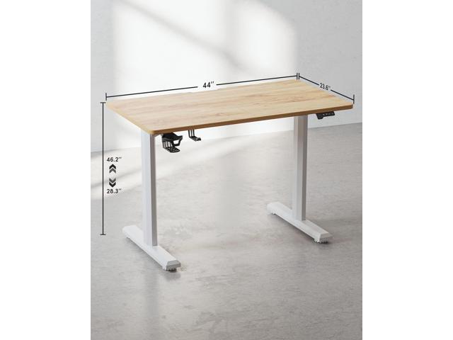 CubiCubi Height Adjustable Electric Standing Desk, 44 x 24 Inches Stand Up Table, Sit Stand Home Office Desk with Splice Board, Top
