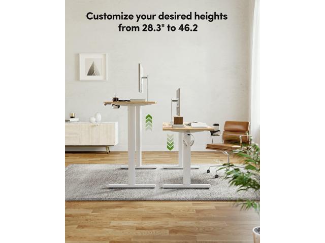 CubiCubi Height Adjustable Electric Standing Desk, 44 x 24 Inches Stand Up Table, Sit Stand Home Office Desk with Splice Board, Top