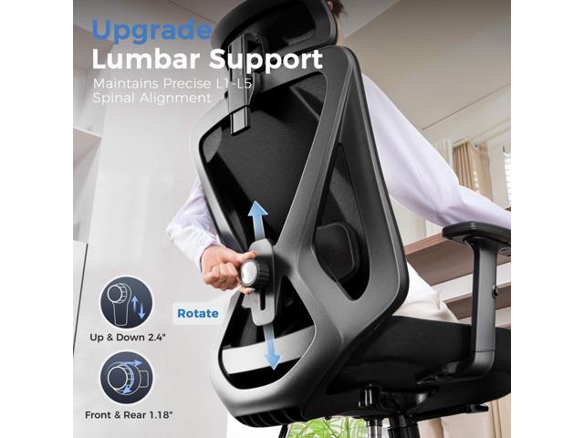COMHOMA Office Chair Ergonomic Big and Tall Gaming Chair 350 LBS with 3D Adaptive Lumbar Support & Headrest, High Back Swivel Mesh Desk Chair Comfy...