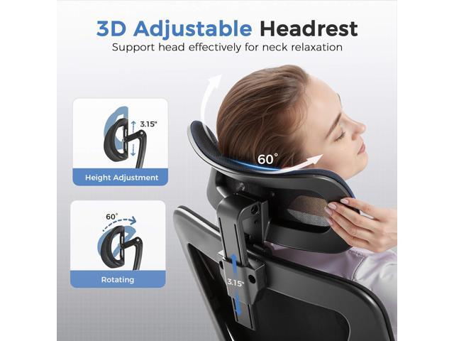 COMHOMA Office Chair Ergonomic Big and Tall Gaming Chair 350 LBS with 3D Adaptive Lumbar Support & Headrest, High Back Swivel Mesh Desk Chair Comfy...